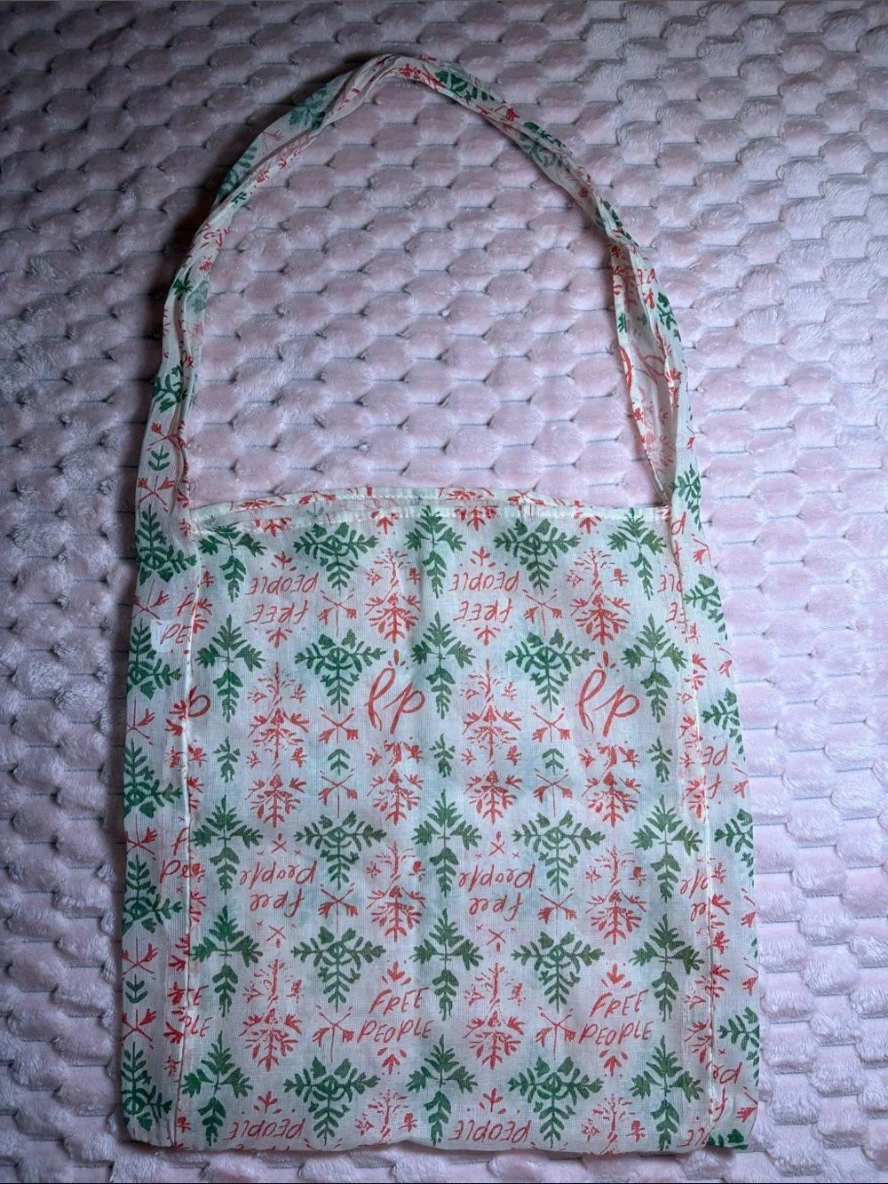 Free People Green & Red Print Tote